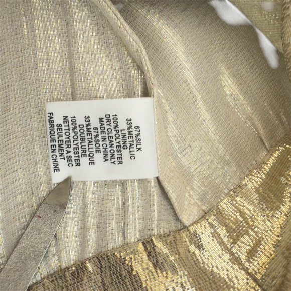 Trina Turk Gold Metallic Halter Top w/ Side Tie –NWOT Size M - Picture 10 of 12